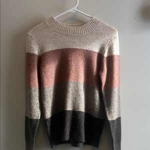 Denver Hayes Ribbed Knit Sweater in Cream